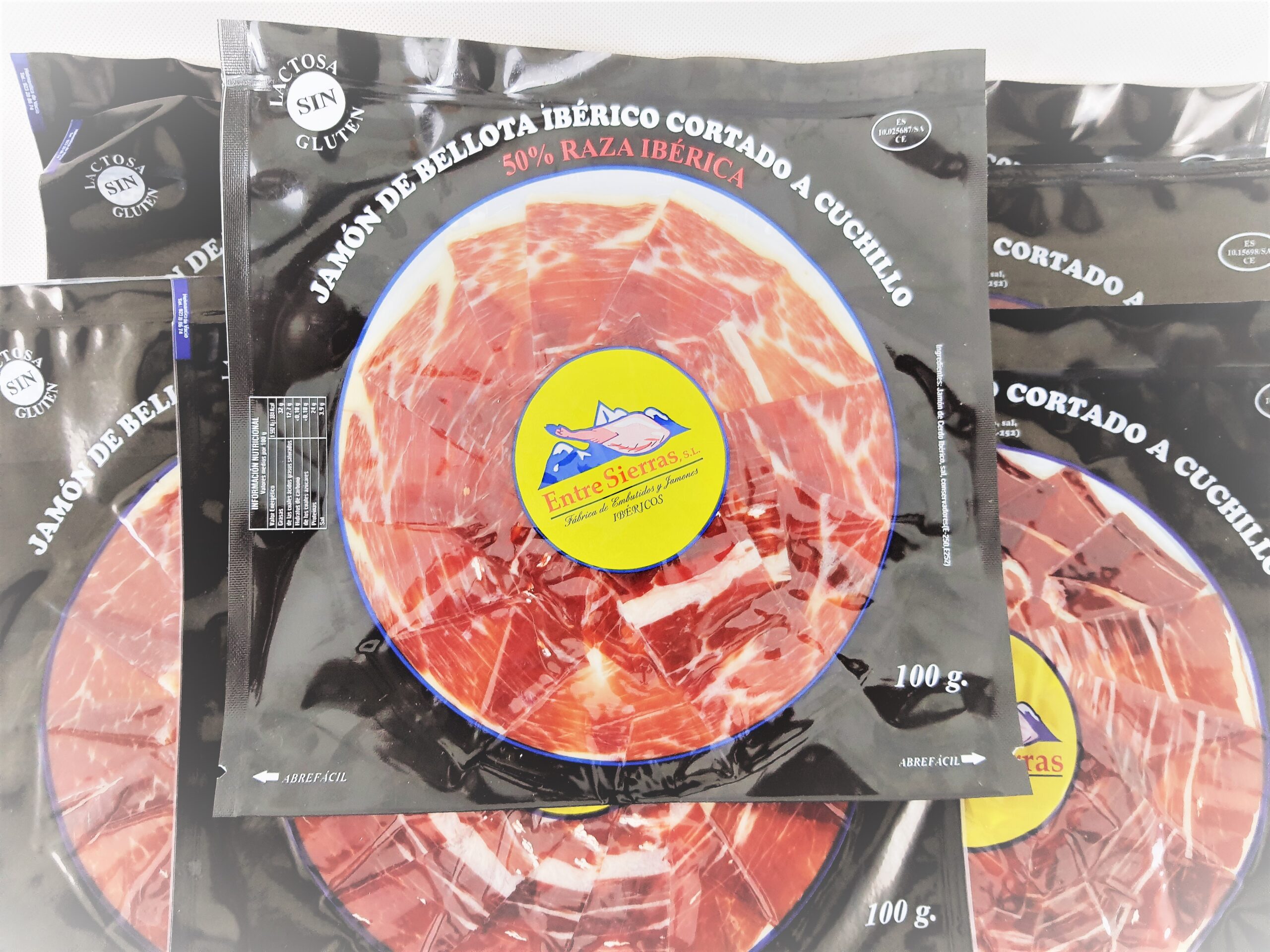 Jamón de bellota ibérico 50% raza ibérica cortado a cuchillo